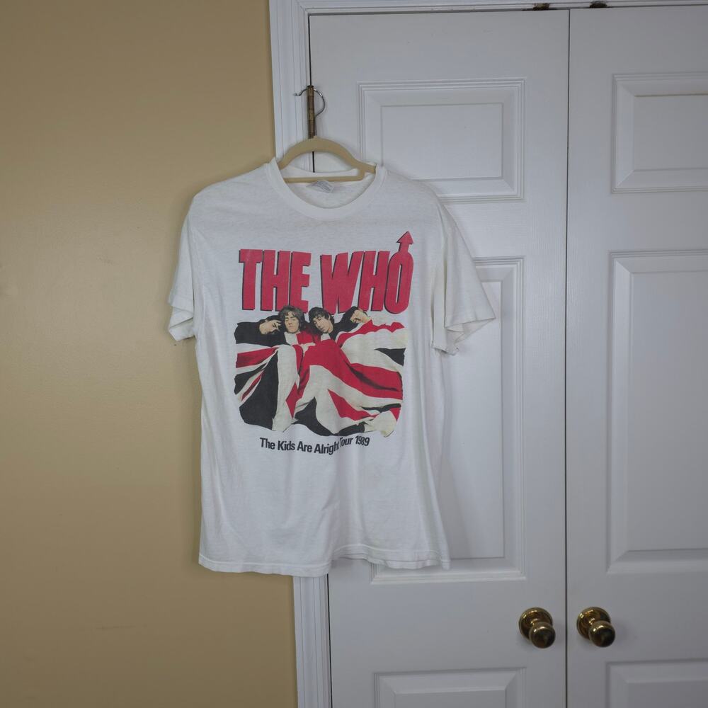 Vintage The Who The Kids Are Alright 1989 Tour T-Shirt White Single Stitch XL